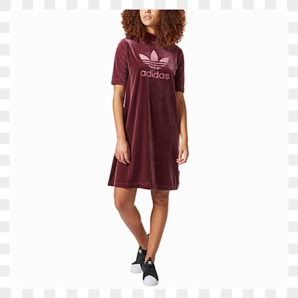 burgundy adidas dress